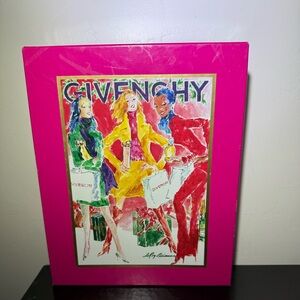 Vintage Givenchy Paris Storage Box Hot Pink EMPTY BOX ONLY 9"x11" LeRoy Neiman
